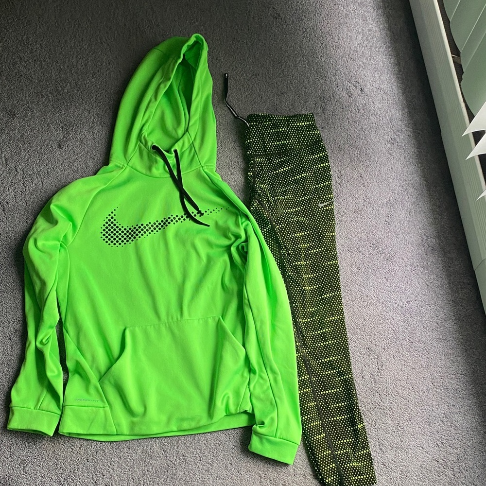 Nike Vibrant Green Hoodie and Leggings